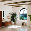 MONDIAZ THOR-DLUX 160cm badmeubel ronding links + rechts kleur Ruby met 1 lade en 2 deuren. Vrijhangende wastafel CLOUD Links 1 kraangat kleur Frappe. SW1465163