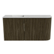 Mondiaz JOYA-DLUX Meuble de toilette 81,6cm - arrondi droit couleur Shadow - Vasque FAYE position gauche Sans trou de robinet couleur Opalo SW1422929