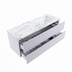 MONDIAZ VICA-DLUX Ensemble meuble de salle de bains - 130cm - meuble bas cale - 2 tiroirs - lavabo encastré cloud à droite - sans trous de robinet - version haute 60cm - glace SW1088364