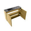 MONDIAZ TURE-DLUX Meuble toilette - 80cm - Oro - EDEN - vasque Lava - position gauche - sans trou de robinet SW1103910