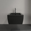 Villeroy & Boch Memento 2.0 wandbidet 1 kraangat met overloop 37.5x56cm ebony SW358483