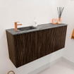 Mondiaz JOYA-DLUX 90cm meuble de salle de bains - couleur Walnut - Vasque FAYE position Gauche 1 trou de robinet couleur Sombra. SW1426249
