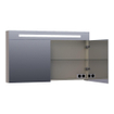BRAUER Promise Deluxe armoire de toilette - 120x70x15cm - avec éclairage direct - 2 portes miroir double face - taupe mat SW371661