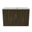 Mondiaz JOYA-DLUX Meuble de salle de bains 60cm - couleur Shadow - Vasque FAYE position Gauche 1 trou de robinet couleur Glace SW1422763