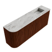 Mondiaz JOYA-DLUX 101.6cm toiletmeubel - ronding links kleur Ruby - Wastafel FAYE positie Rechts 1 kraangat kleur Glace. SW1423568