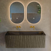 Mondiaz KURVE Ensemble meuble de salle de bains - 120x46x40cm - 1 tiroir - lavabo solid surface - central - sans trou de robinet - Shadow SW1414263