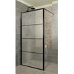 Xenz Industrial Line Premium Paroi de douche 70x200cm à poser ou à combiner avec porte avec barre de renfort noir SW295136