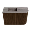 Mondiaz JOYA-DLUX 61.6cm meuble de toilette - arrondi droit couleur Walnut - Vasque FAYE position Gauche 1 trou de robinet couleur Oza. SW1424602