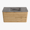Mondiaz CIRO-DLUX Badkamermeubelset - 100x45x50cm - Solid surface wastafel Sombra - 1 wasbak Midden - 1 kraangat - 2 lades - Oak SW1531229