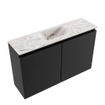 MONDIAZ TURE-DLUX Meuble toilette - 80cm - Urban - EDEN - vasque Glace - position centrale - 1 trou de robinet SW1103123