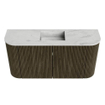 Mondiaz JOYA-DLUX 83.2cm toiletmeubel - ronding links en rechts kleur Shadow - Wastafel FAYE positie Midden 1 kraangat kleur Opalo. SW1422967