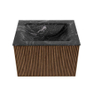 MONDIAZ KURVE-DLUX 60cm Meuble salle de bain - couleur Walnut - 1 tiroir - vasque CLOUD centre - sans trou de robinet - couleur Lava SW1137228