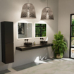 Mondiaz Jewel Vasque à poser - 40x15x40 - antibactérien - transparent - noir SW1139689