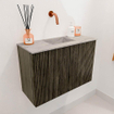 Mondiaz JOYA-DLUX 60cm toiletmeubel - kleur Shadow - Wastafel FAYE positie Midden Zonder kraangat kleur Glace. SW1422738