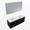 Mondiaz VICA ensemble de meuble de salle de bain - 130cm - meuble sous vasque urban - 4 tiroirs - lavabo cloud double - 2 trous de robinet - couleur talc - miroir LED - version XL 60cm de haut SW1095722