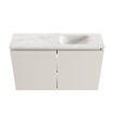 MONDIAZ TURE-DLUX Meuble toilette - 80cm - Linen - EDEN - vasque Ostra - position droite - 1 trou de robinet SW1104937