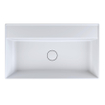 Arcqua Edge Lavabo à poser - 80x47x12cm - sans trou de robinet - marbre de synthèse - blanc mat SW1581334