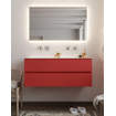 Mondiaz VICA ensemble de meuble de salle de bain - 120cm - meuble sous-vasque fire - 2 tiroirs - lavabo cloud double - sans trou de robinet version XL 60cm de haut SW1090774