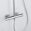 Fortifura Calvi Ensemble de douche pluie - thermostatique - douche principale 30cm - flexible lisse - douchette à main - chrome SW1204421