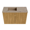 Mondiaz JOYA-DLUX 60cm toiletmeubel - kleur Oak - Wastafel FAYE positie Links Zonder kraangat kleur Arena. SW1423846