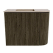 Mondiaz JOYA-DLUX Meuble de salle de bains 51,6cm - arrondi droit couleur Shadow - Vasque FAYE position Gauche 1 trou de robinet couleur Arena SW1424819