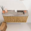 Mondiaz JOYA-DLUX 81.6cm toiletmeubel - ronding links kleur Oak - Wastafel FAYE positie Rechts 1 kraangat kleur Oza. SW1424127