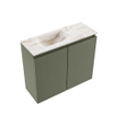 MONDIAZ TURE-DLUX Meuble toilette - 60cm - Army - EDEN - vasque Frappe - position gauche - 1 trou de robinet SW1102647