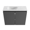 MONDIAZ TURE-DLUX 60cm toiletmeubel Dark Grey. EDEN wastafel Opalo positie links. Met 1 kraangat. SW1104290