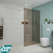 FugaFlow Eccelente Vetro inloopdouche badkamer - 120x200cm - rookglas - wandarm - mat wit SW1124719