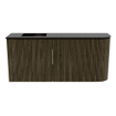 Mondiaz JOYA 91.6cm toiletmeubel - ronding rechts kleur Shadow - Wastafel FAYE positie Links Zonder kraangat kleur Urban. SW1421561