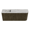 Mondiaz JOYA-DLUX 101.6cm toiletmeubel - ronding rechts kleur Shadow - Wastafel FAYE positie Links Zonder kraangat kleur Glace. SW1422802
