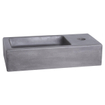 Differnz Ravo kit lave-mains - 38.5x18.5x9cm - Rectangulaire - 1 trou de robinet - Robinet chromé courbé - béton gris foncé SW705449