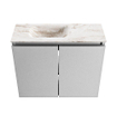 MONDIAZ TURE-DLUX Meuble toilette - 60cm - Plata - EDEN - vasque Frappe - position gauche - 1 trou de robinet SW1102922