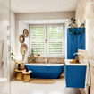 Mondiaz VICA ensemble de meuble de salle de bain - 130cm - meuble sous-vasque jeans - 4 tiroirs - lavabo cloud gauche - 1 trou de robinet - couleur talc - miroir LED - version XL 60cm de haut SW1095568