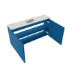 MONDIAZ TURE-DLUX Meuble toilette - 100cm - Jeans - EDEN - vasque Glace - position centrale - sans trou de robinet SW1103347