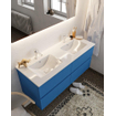 Mondiaz VICA ensemble de meuble de salle de bain - 120cm - meuble sous-vasque jeans - 4 tiroirs - lavabo denia double - 2 trous de robinet - miroir LED - version XL 60cm de haut SW1098209