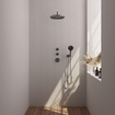 Brauer Gunmetal Edition Ensemble de douche pluie encastré - douche principale 30cm - bras mural - avec partie encastrable - boutons lisses - douchette ronde 3 fonctions - PVD - gunmetal brossé SW715931