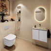 MONDIAZ TURE-DLUX Meuble toilette - 60cm - Cale - EDEN - vasque Ostra - position droite - sans trou de robinet SW1104730