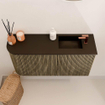 Mondiaz JOYA 81.6cm meuble de toilette - arrondi gauche couleur Dusk - Vasque FAYE position Droite 1 trou de robinet couleur Urban. SW1421688