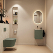 MONDIAZ TURE-DLUX Meuble de toilettes 40 cm Army. Lavabo EDEN Ostra position gauche. Sans trou de robinet. SW1104692