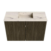 Mondiaz JOYA-DLUX 60cm meuble de salle de bains - couleur Shadow - Vasque FAYE position Milieu Sans trou de robinet couleur Nata. SW1424941