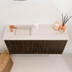 Mondiaz JOYA-DLUX 80cm toiletmeubel - kleur Walnut - Wastafel FAYE positie Links 1 kraangat kleur Meli. SW1424394
