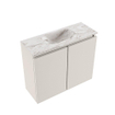 MONDIAZ TURE-DLUX Meuble toilette - 60cm - Linen - EDEN - vasque Glace - position centrale - 1 trou de robinet SW1103368