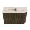 Mondiaz JOYA-DLUX Meuble de salle de bains 61,6cm - arrondi droit couleur Shadow - Vasque FAYE position Gauche 1 trou de robinet couleur Nata SW1425002