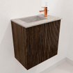 Mondiaz JOYA-DLUX Meuble de toilette 40cm - couleur Walnut - Lavabo FAYE position Gauche 1 trou de robinet couleur Glace. SW1422351