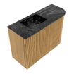 Mondiaz JOYA-DLUX Meuble de toilette 61,6cm - arrondi droit couleur Chêne - Vasque FAYE position Gauche 1 trou de robinet couleur Lava SW1422068