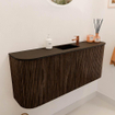Mondiaz JOYA 103.2cm toiletmeubel - ronding links en rechts kleur Walnut - Wastafel FAYE positie Midden 1 kraangat kleur Urban. SW1421371