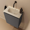 MONDIAZ TURE-DLUX Meuble de toilette 40 cm Dark Grey. EDEN vasque Ostra position milieu. Sans trou de robinet. SW1104786