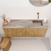 Mondiaz JOYA-DLUX 100cm toiletmeubel - kleur Oak - Wastafel FAYE positie Rechts Zonder kraangat kleur Oza. SW1424100