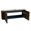 Mondiaz JOYA-DLUX 123.2cm toiletmeubel - ronding links en rechts kleur Walnut - Wastafel FAYE positie Midden Zonder kraangat kleur Arena. SW1424386